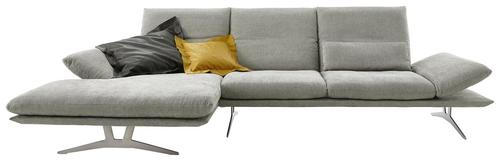ECKSOFA Grau Flachgewebe  - Grau, Design, Textil/Metall (159/314cm) - Koinor