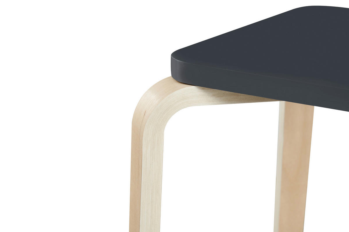 STAPELHOCKER Anthrazit, Naturfarben  - Anthrazit/Naturfarben, Basics, Holz (33/45/33cm) - Boxxx