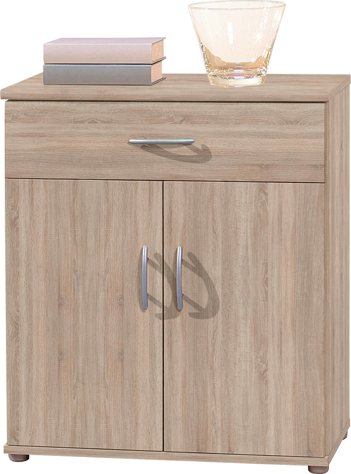 KOMÓD 60/70/30 cm  - ezüst/Sonoma tölgy, Design, műanyag/faalapú anyag (60/70/30cm) - Boxxx