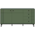 SIDEBOARD  in 160,2/81,8/37 cm  - Schwarz/Grün, MODERN, Holzwerkstoff/Kunststoff (160,2/81,8/37cm) - Carryhome