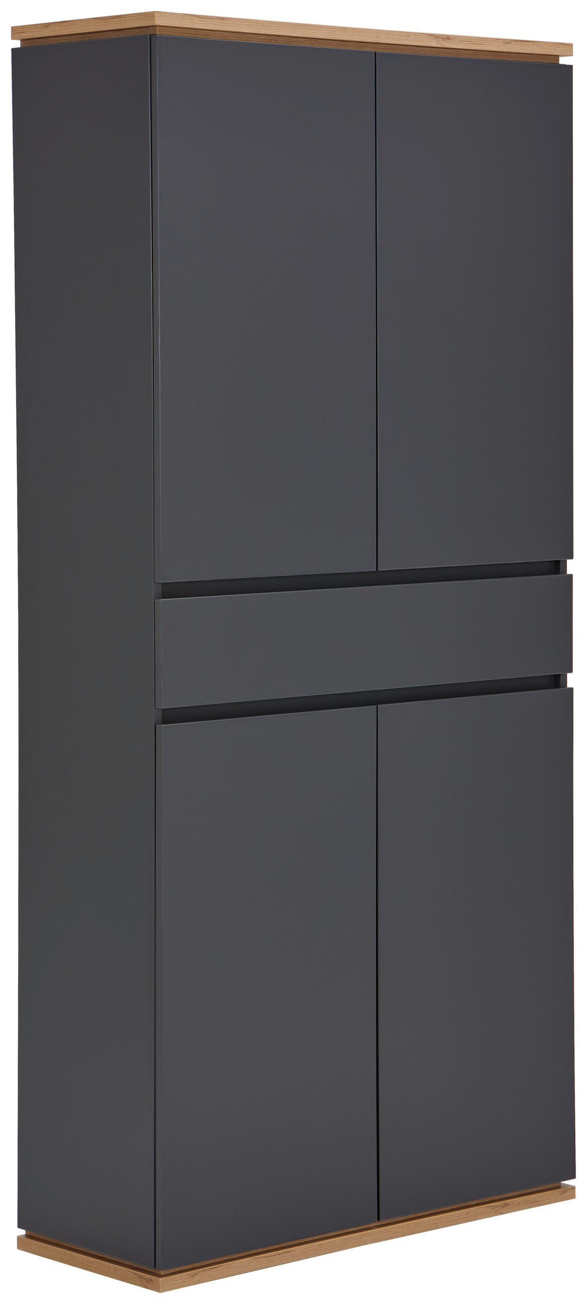 SCHUHSCHRANK Graphitfarben, Eiche Artisan - Graphitfarben/Schwarz, Design, Holzwerkstoff/Kunststoff (90/200/38cm) - Xora