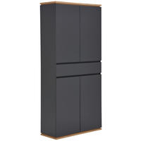 SCHUHSCHRANK Graphitfarben, Eiche Artisan  - Graphitfarben/Schwarz, Design, Holzwerkstoff/Kunststoff (90/200/38cm) - Xora