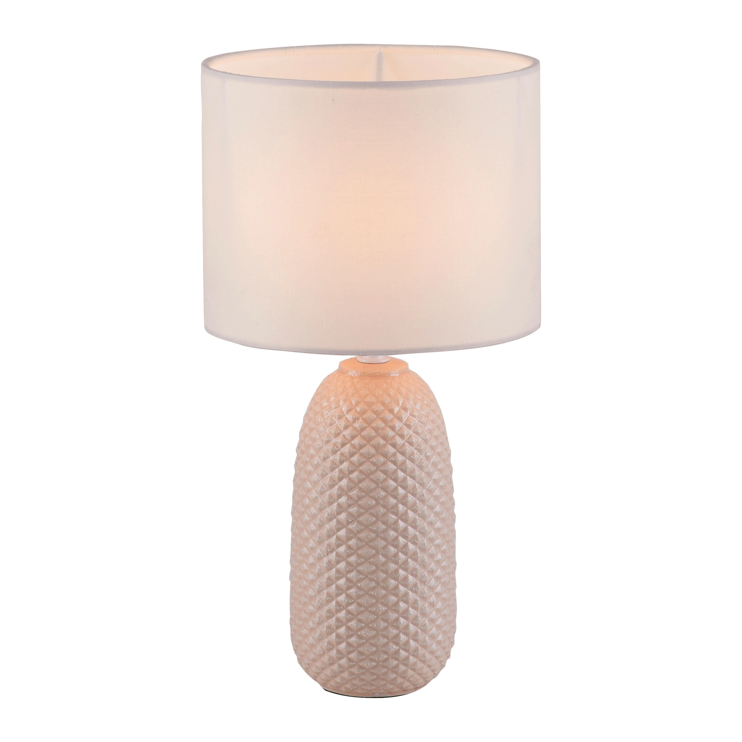 TISCHLEUCHTE PINE 20/20/38 cm  - Sandfarben/Weiß, Design, Glas/Kunststoff (20/20/38cm)