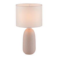 TISCHLEUCHTE PINE 20/20/38 cm  - Sandfarben/Weiß, Design, Glas/Kunststoff (20/20/38cm)