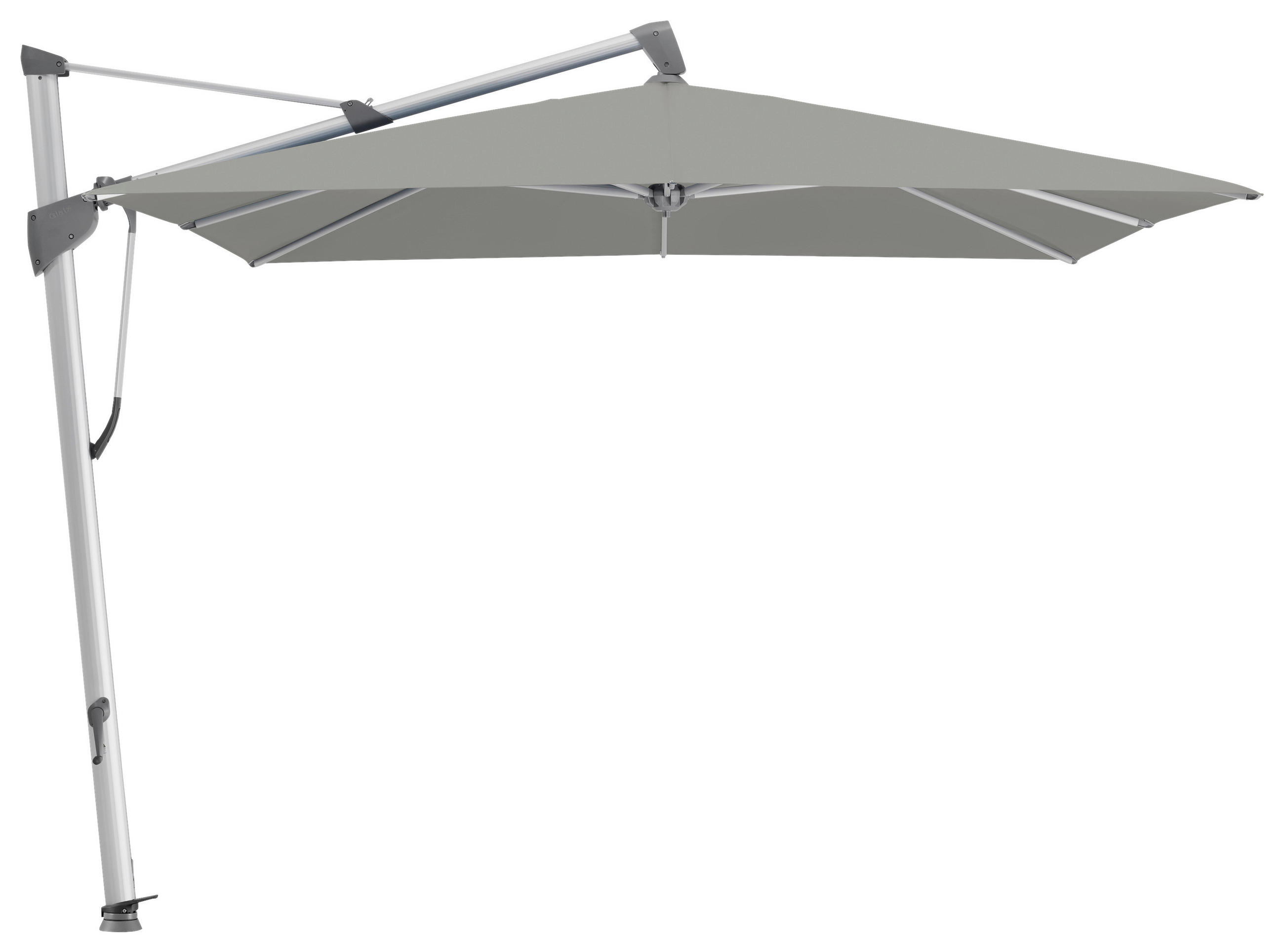 AMPELSCHIRM 400x300 cm  - Graubraun/Silberfarben, Basics, Textil/Metall (400/300cm) - Glatz