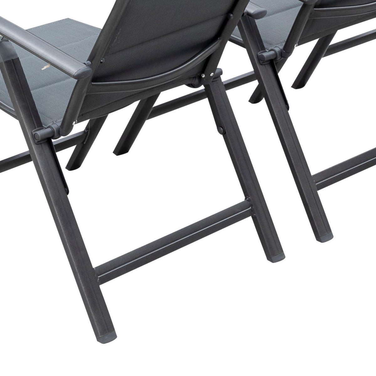 GARTENKLAPPSESSEL Aluminium Graphitfarben  - Graphitfarben, ROMANTIK / LANDHAUS, Textil/Metall (59/109/73cm) - Gardenson