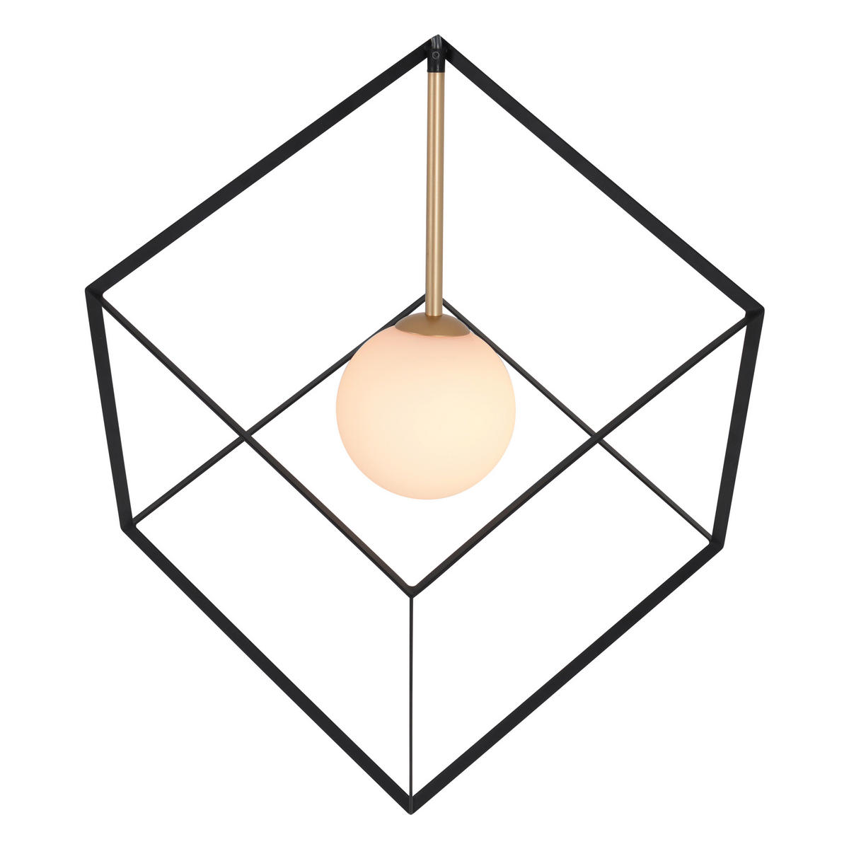 HÄNGELEUCHTE 30/130 cm   - Schwarz/Weiß, Design, Glas/Metall (30/130cm) - Näve