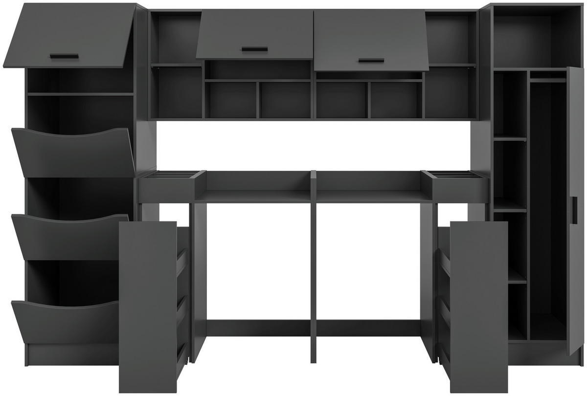 HAUSWIRTSCHAFTSRAUM 300/195/68 cm  in Anthrazit  - Anthrazit, Basics, Holzwerkstoff (300/195/68cm) - MID.YOU
