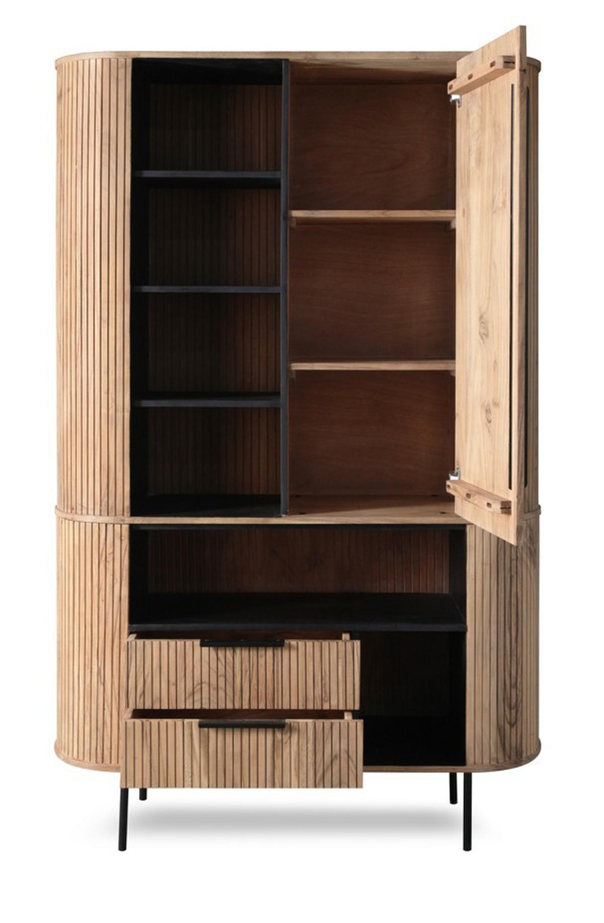 SCHRANK - Grau, KONVENTIONELL, Holz/Metall (118/195/40cm) - Livetastic