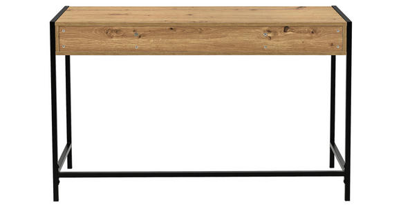 SCHREIBTISCH 120/48/76 cm Schwarz, Eiche Artisan Stauraum  - Schwarz/Eiche Artisan, Design, Holzwerkstoff/Metall (120/48/76cm) - Carryhome