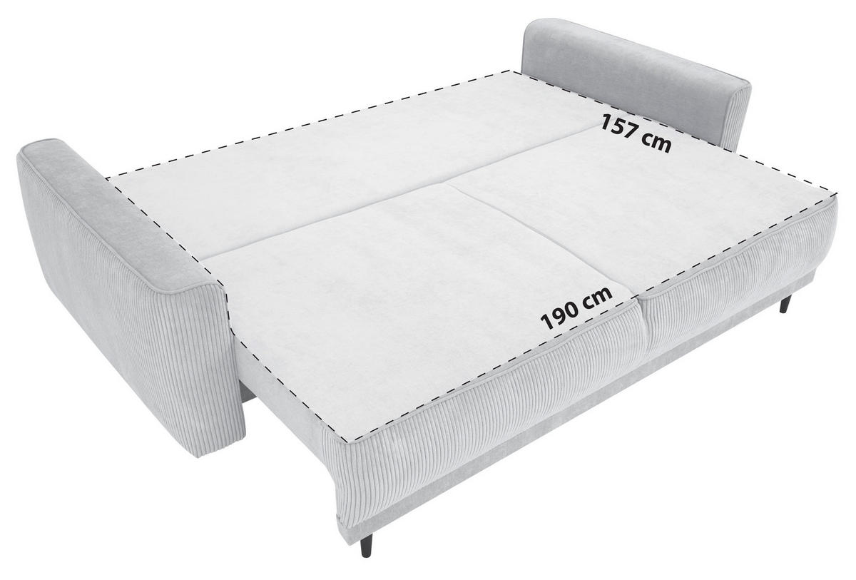SOFA LEŽAJ bež  - bež/crna, Moderno, tekstil/drvo (232/96/112cm) - MID.YOU