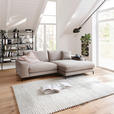 ECKSOFA in Velours Sandfarben  253/177 cm  - Sandfarben/Schwarz, Design, Textil/Metall (253/177cm) - Dieter Knoll