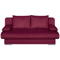 ZOFA S POSTELJNO FUNKCIJO,  rdeča tekstil, leseni material  - barve kroma/rdeča, Design, umetna masa/tekstil (193/85/86cm) - P & B