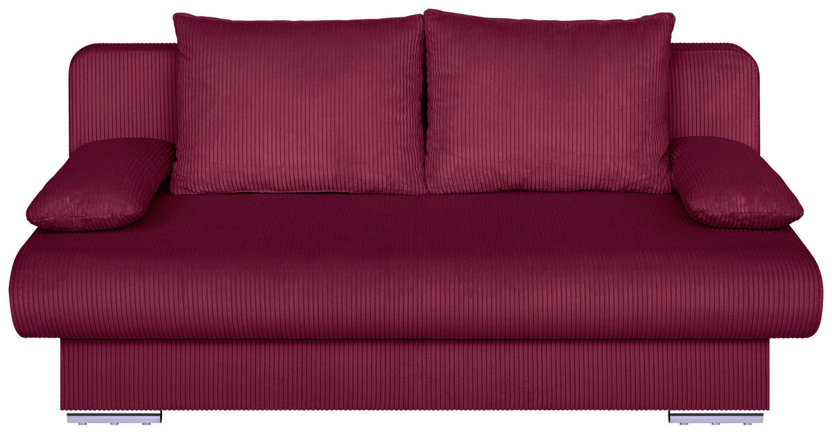 SCHLAFSOFA  mit Liegefunktion, Rücken echt Rot  - Chromfarben/Rot, Design, Kunststoff/Textil (193/86/85cm) - P & B