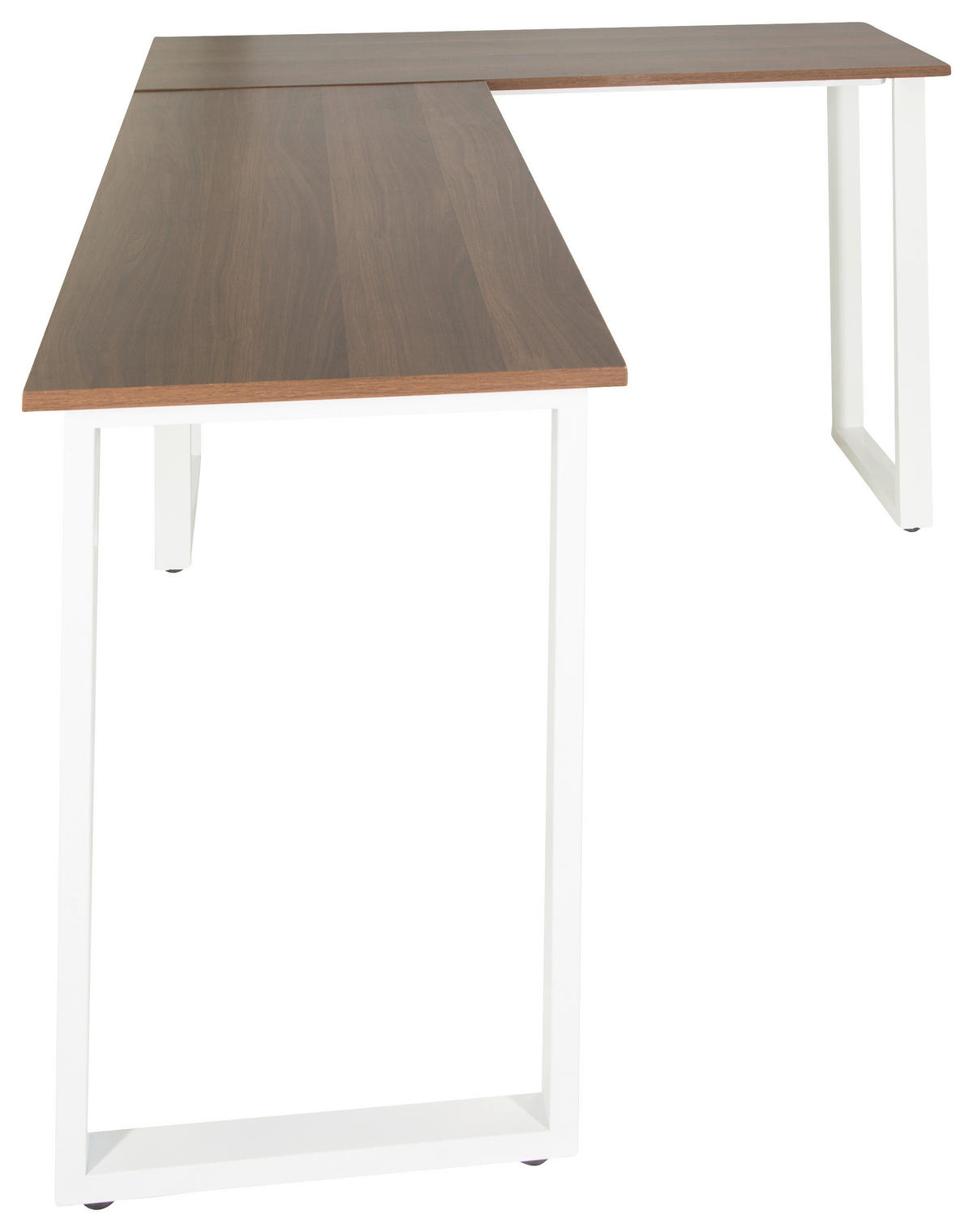 HÖRNSKRIVBORD 165/120/75 cm  in vit, valnötsfärgad  - vit/valnötsfärgad, Basics, metall/trämaterial (165/120/75cm) - MID.YOU
