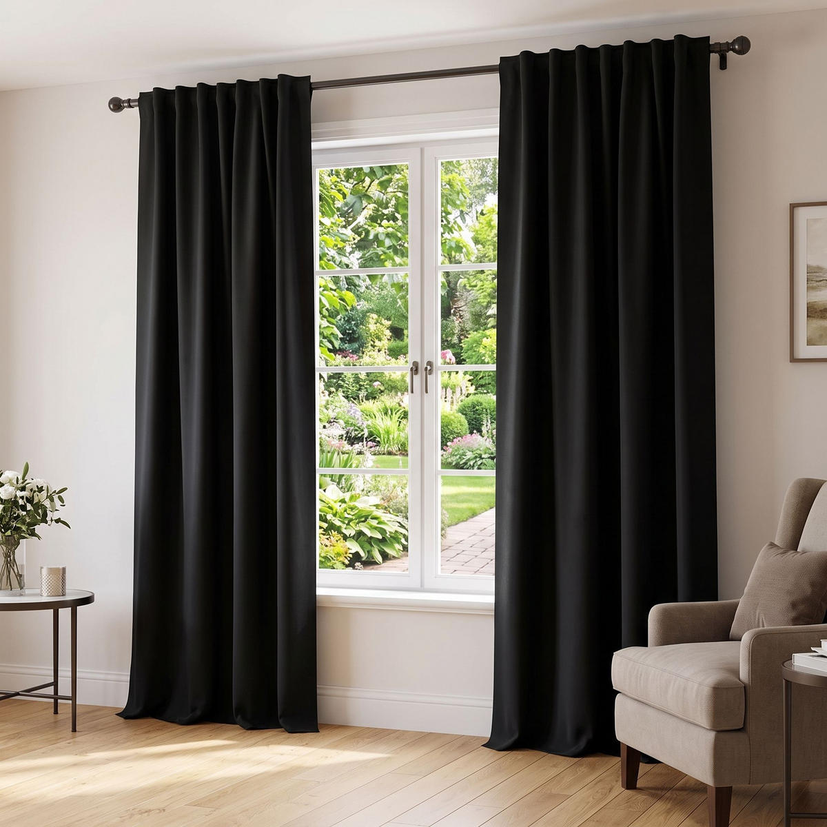 LÄRMSCHUTZVORHANG Verdunkelung  - Schwarz, Basics, Textil (135/245cm) - Schmidt W. Gmbh