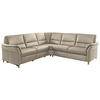 ECKSOFA in Echtleder Creme  - Eichefarben/Beige, Konventionell, Leder/Holz (262/262cm) - Beldomo Premium