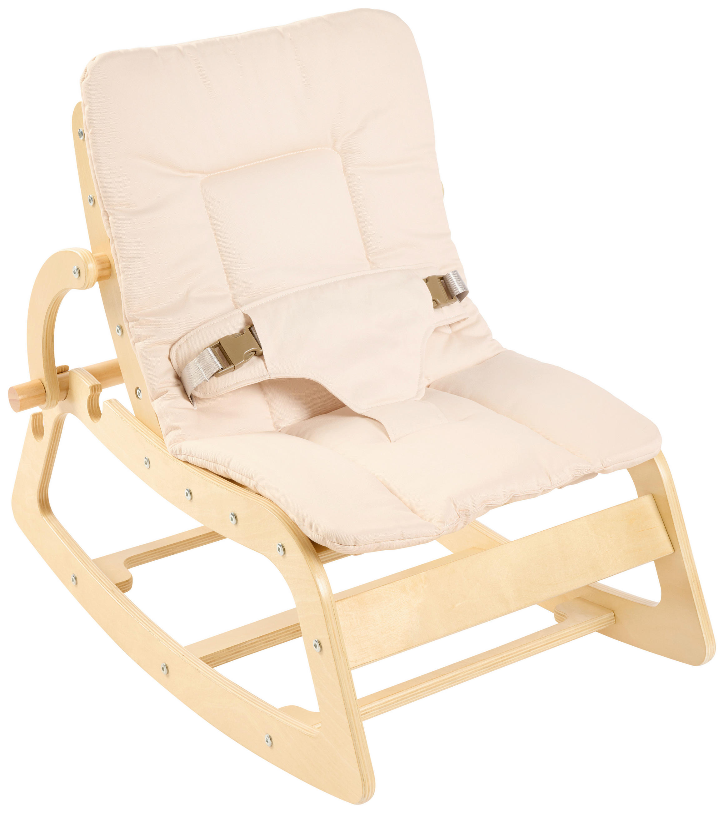 DJEČJA STOLICA ZA LJULJANJE  Swing and more  - prirodne boje/bež, Basics, drvo/tekstil (42/70/56cm) - Jimmylee