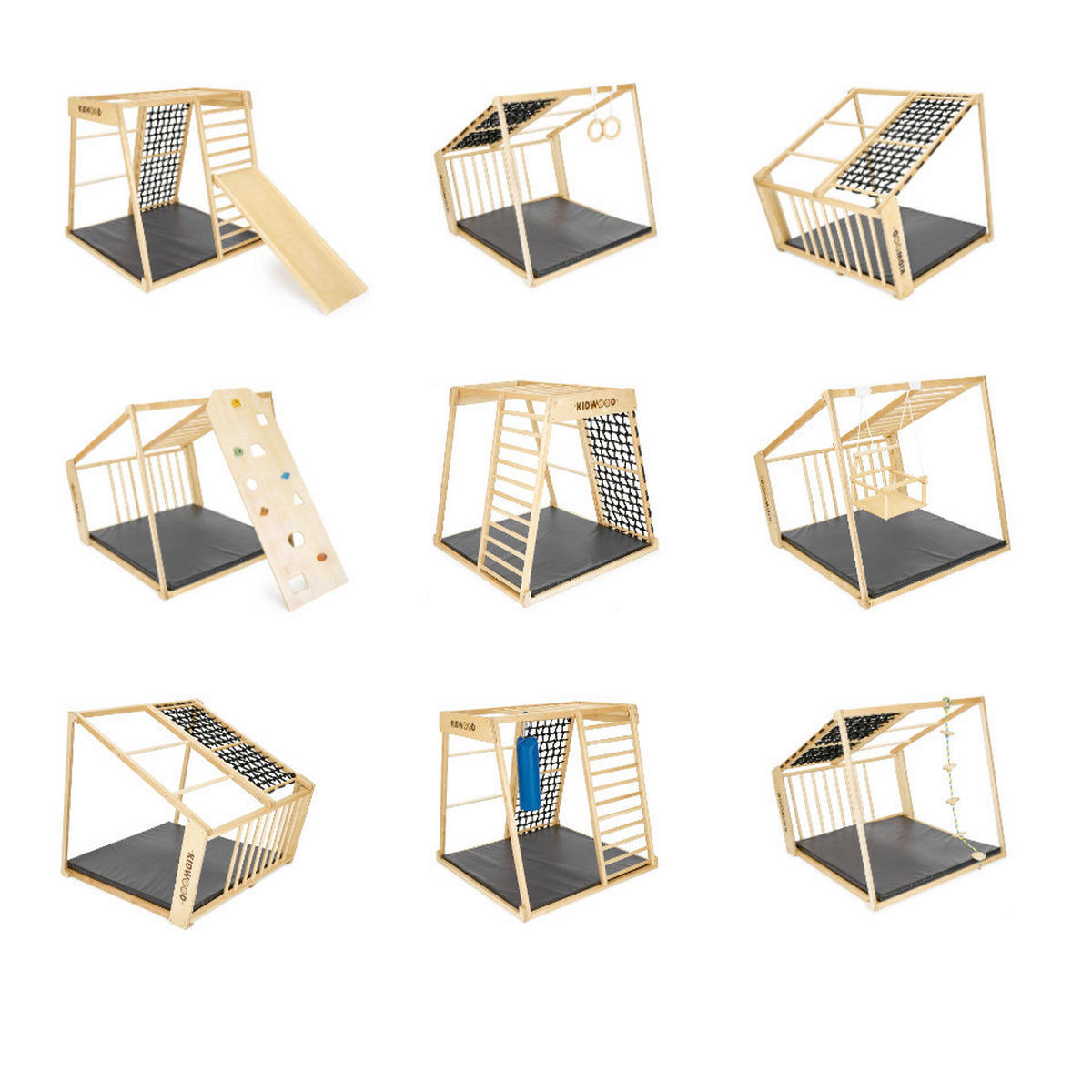 KLETTERGERÜST - Schwarz/Weiß, Basics, Holz (113/115/110cm) - CLIFF