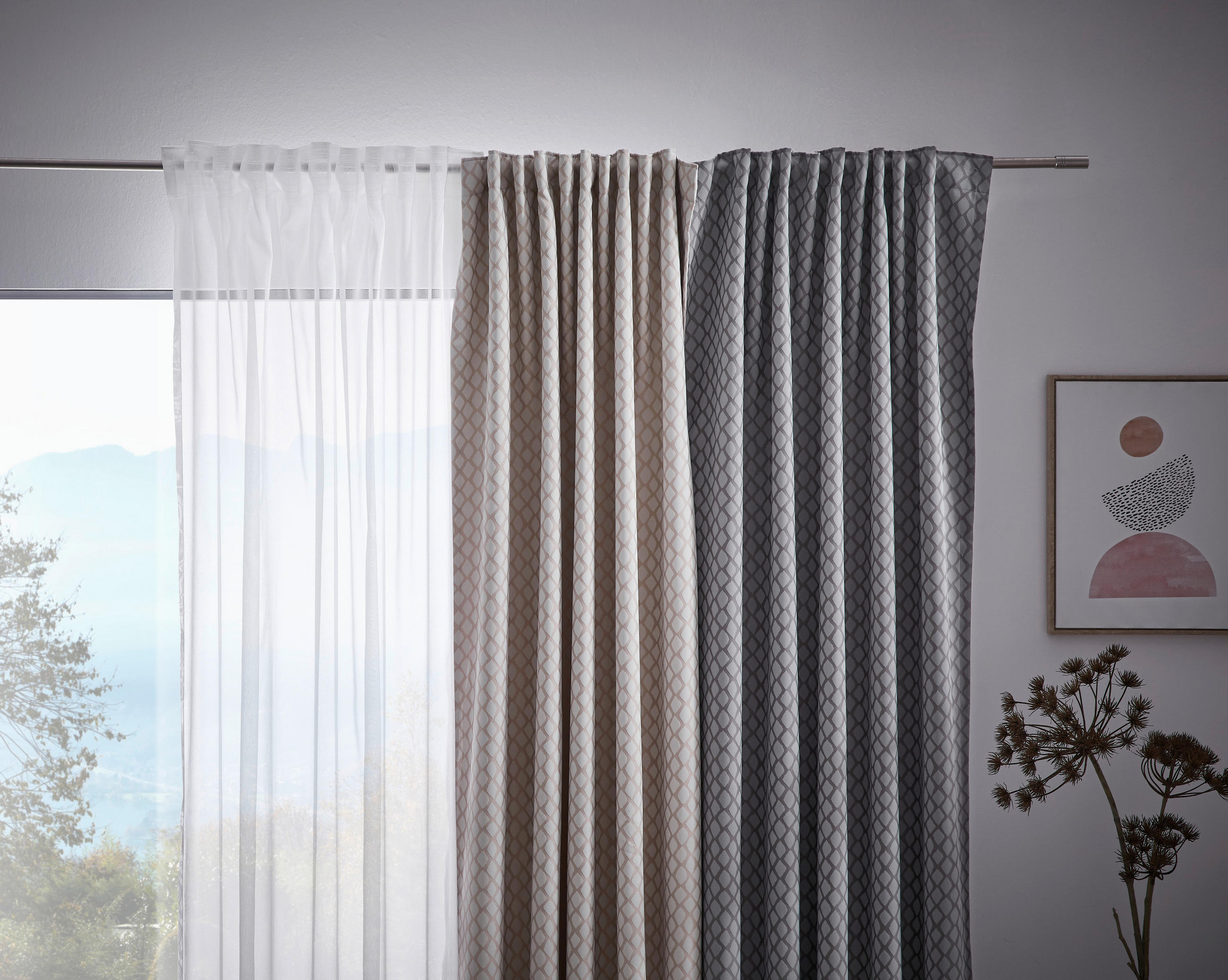 FERTIGVORHANG MINO halbtransparent 140/245 cm   - Weiß, KONVENTIONELL, Textil (140/245cm) - Dieter Knoll