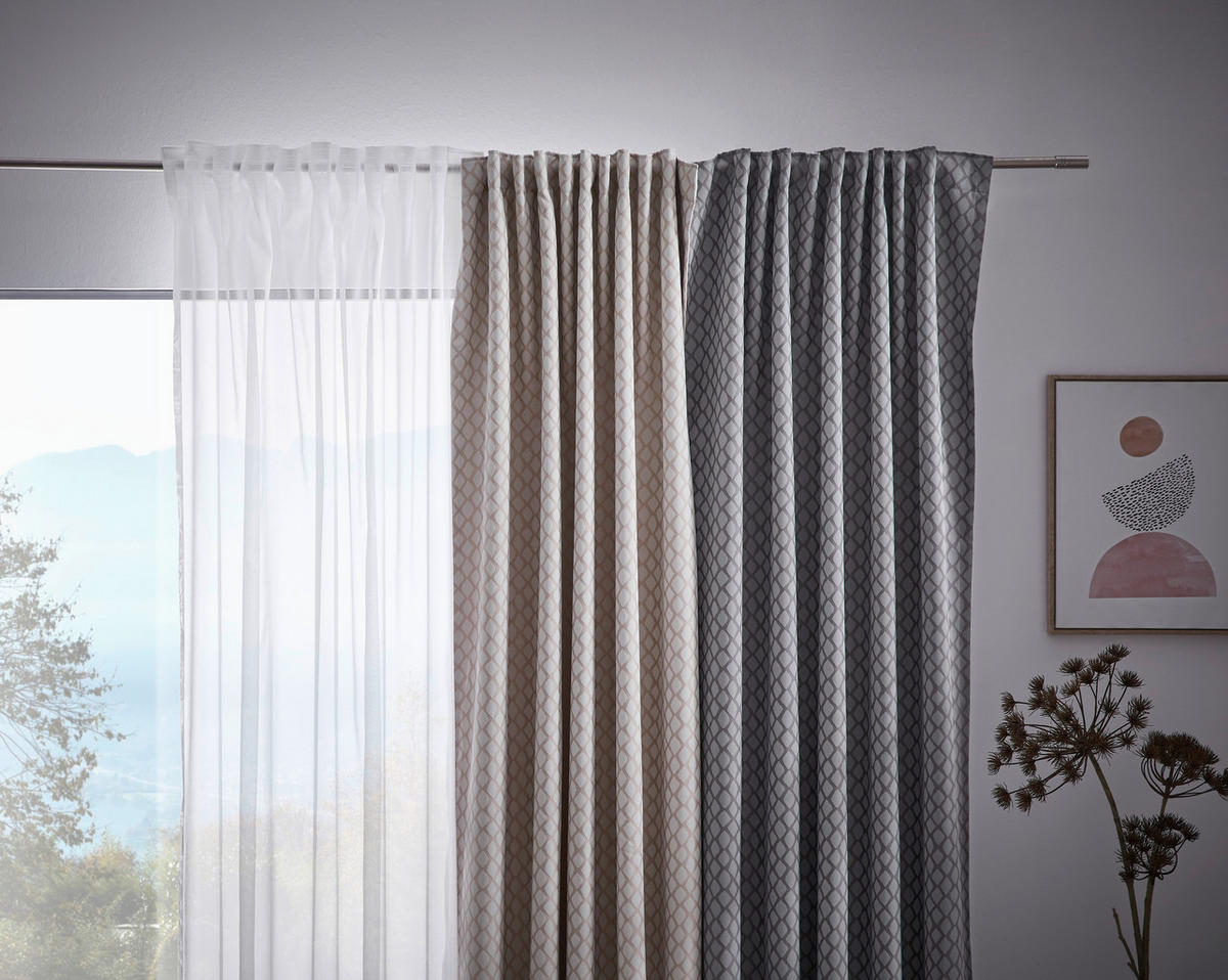 FERTIGVORHANG  halbtransparent  140/245 cm   - Weiß, KONVENTIONELL, Textil (140/245cm) - Dieter Knoll