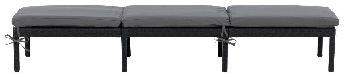 SONNENLIEGE 59/84/198 cm  - Schwarz, KONVENTIONELL, Kunststoff (59/84/198cm) - Gardenson