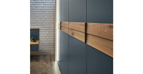 DREHTÜRENSCHRANK 299,2/229,4/59,5 cm,  in Blau, Eichefarben, 6-türig  - Blau/Eichefarben, Design, Holzwerkstoff/Metall (299,2/229,4/59,5cm) - Dieter Knoll
