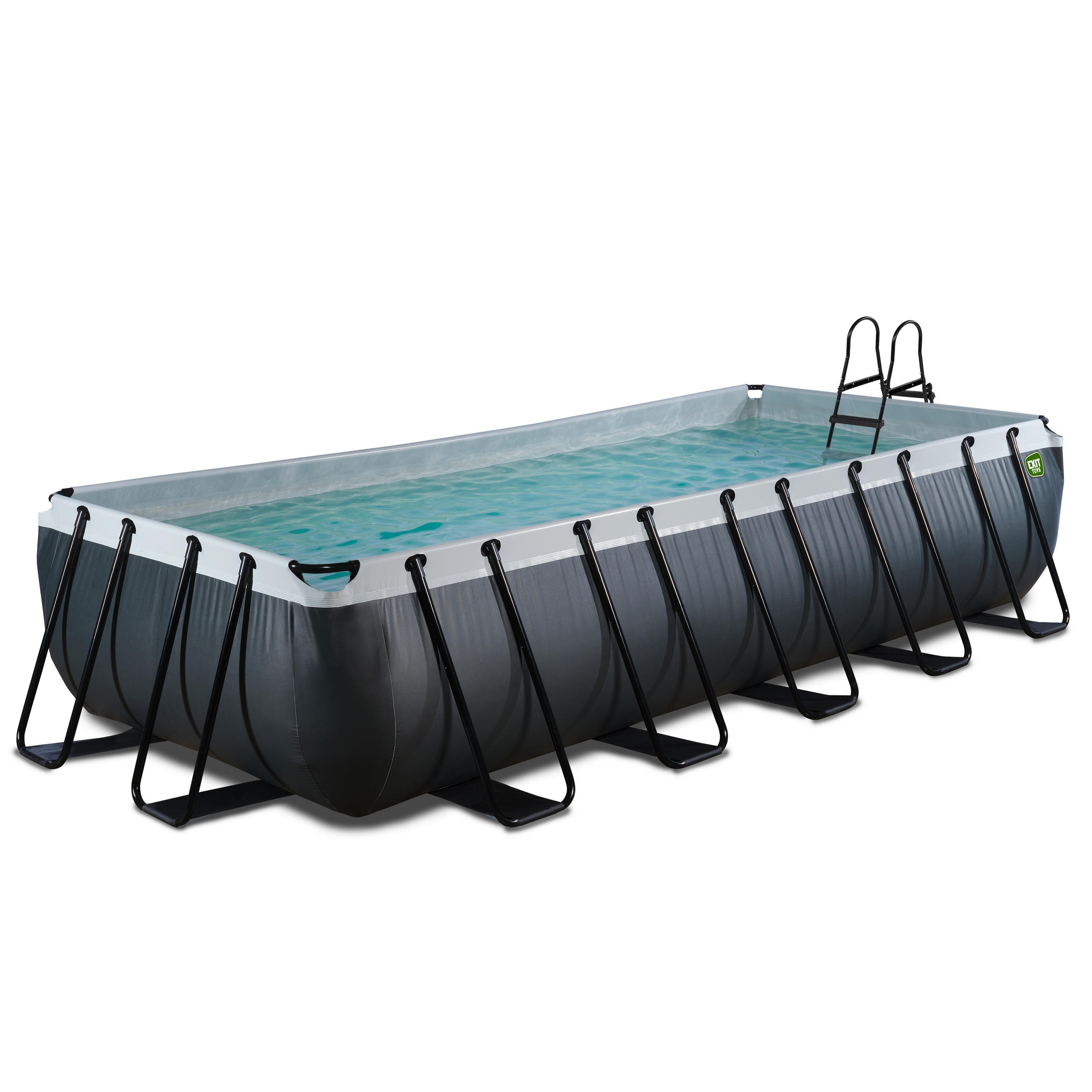 POOL-SET 510/320/100 cm  - Schwarz, KONVENTIONELL, Kunststoff (510/320/100cm) - EXIT Toys