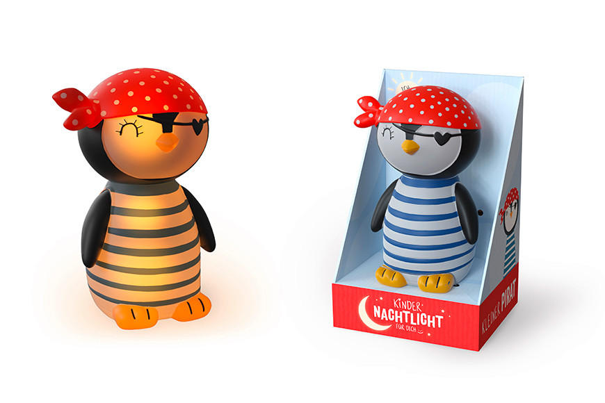 KINDER-NACHTLICHT 8,2/12/7,7 cm   - Blau/Schwarz, Basics, Kunststoff (8,2/12/7,7cm)