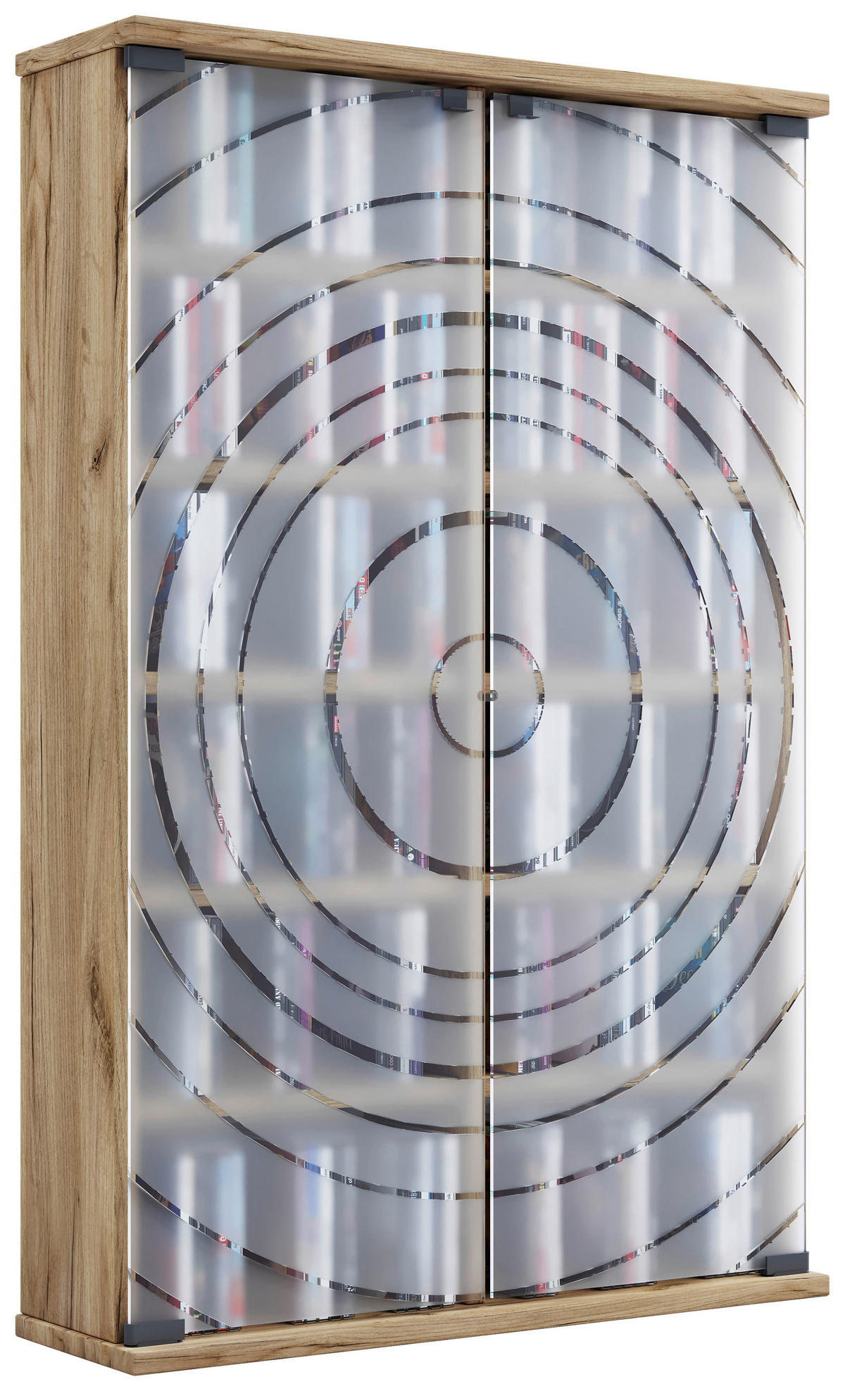 CD-REGAL - Honigeiche, Design, Glas/Holzwerkstoff (60/92/18cm) - MID.YOU