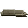 ECKSOFA in Webstoff Olivgrün  - Anthrazit/Olivgrün, Design, Textil/Metall (299/203cm) - Himolla