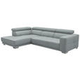 ECKSOFA in Mikrofaser Platinfarben  207/301 cm  - Platinfarben/Chromfarben, Design, Textil/Metall (207/301cm) - Xora