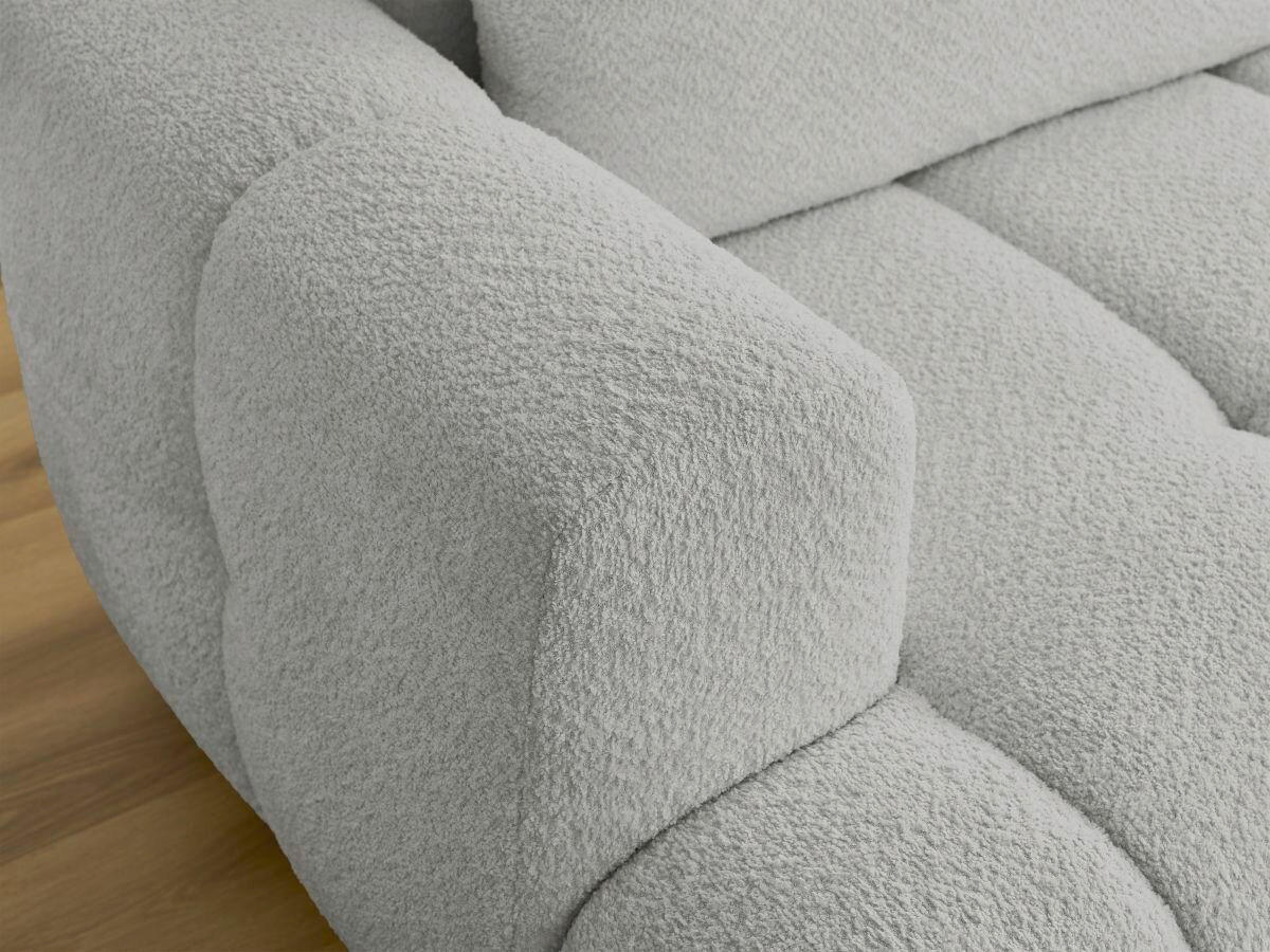 ECKSCHLAFSOFA FUJI Bouclé Hellgrau  inkl.  - Hellgrau/Schwarz, MODERN, Kunststoff/Textil (292/160cm)