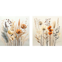 GLASBILD Blumen  - Naturfarben, Natur, Glas (20/40/1,40cm) - Euroart