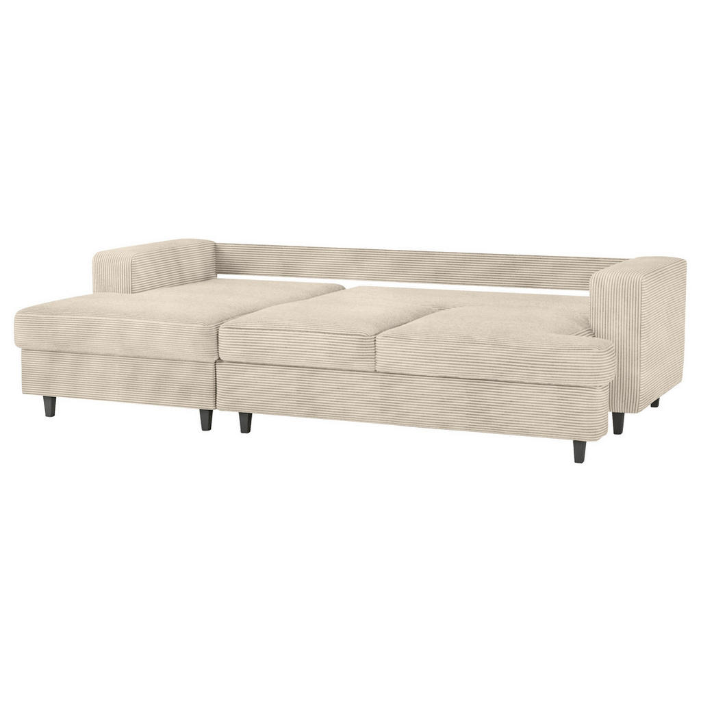 Thumbnail - Mid.you Ecksofa, Beige, Textil, Buche, 3-4-Sitzer, Füllung: Schaumstoff, Ottomane links, L-Form, 247x140 cm, Liegefunkti...