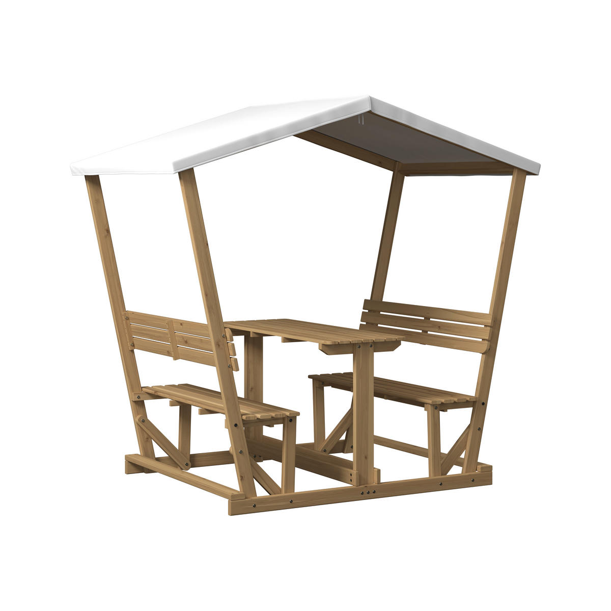 GARTENSET  - Creme/Akaziefarben, MODERN, Holz/Textil (210/183/120cm) - Ambia Garden