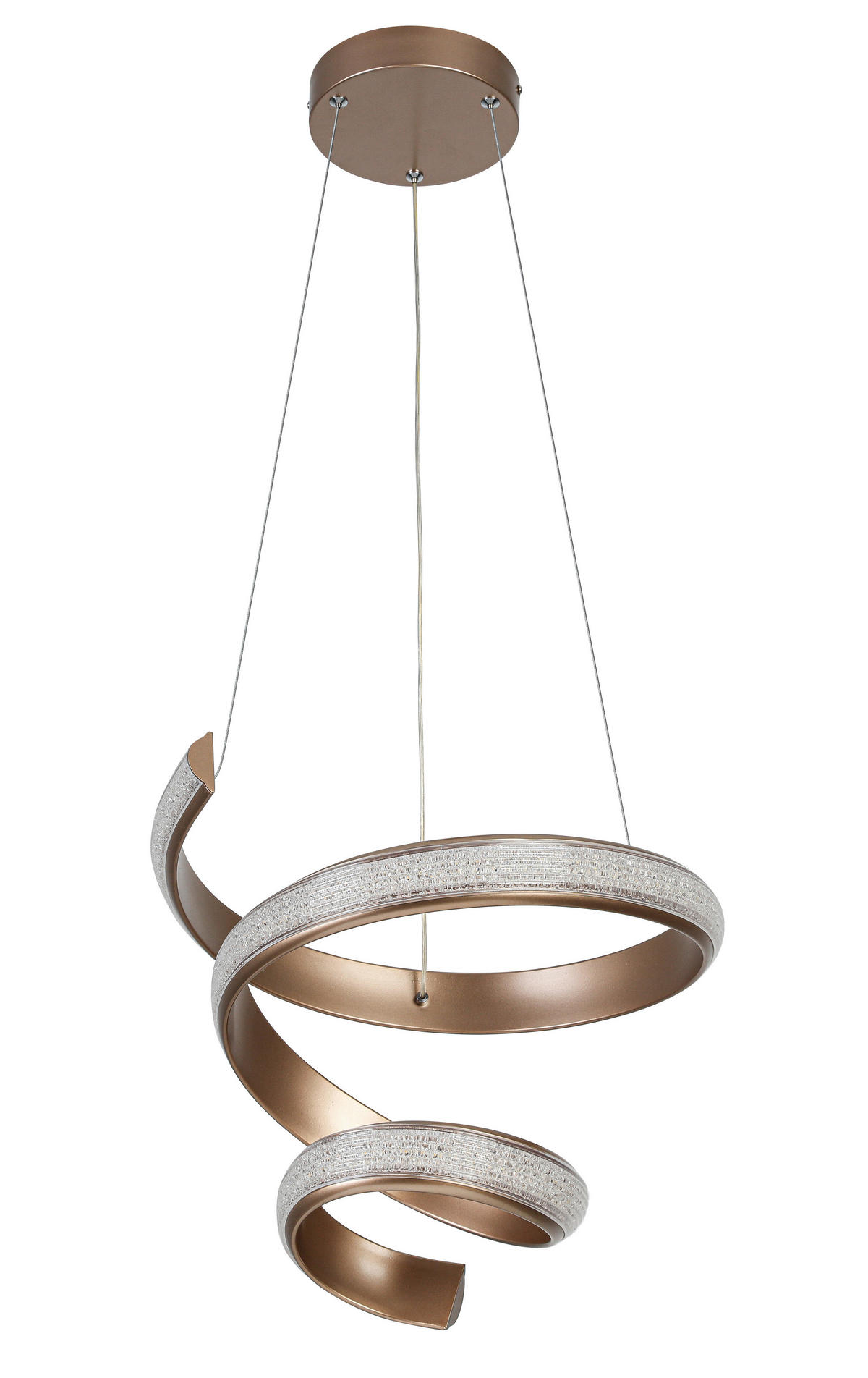 Lampă Suspendată Cu Led 37/150 cm  - cappuccino/transparent, Design, plastic/metal (37/150cm) - Novel