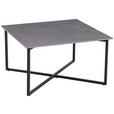 COUCHTISCH 80/80/45 cm quadratisch Schwarz, Hellgrau  - Hellgrau/Schwarz, Design, Stein/Metall (80/80/45cm) - Carryhome