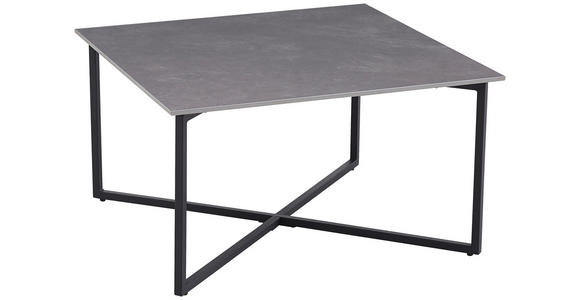 COUCHTISCH 80/80/45 cm quadratisch Schwarz, Hellgrau  - Hellgrau/Schwarz, Design, Stein/Metall (80/80/45cm) - Carryhome