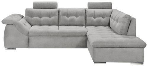 ECKSOFA in Mikrovelours Grau  - Grau, KONVENTIONELL, Holzwerkstoff/Kunststoff (283/193cm) - MID.YOU