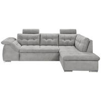 ECKSOFA in Mikrovelours Grau  - Grau, Konventionell, Holzwerkstoff/Kunststoff (283/193cm) - MID.YOU