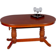COUCHTISCH furniert, massiv oval Kirschbaumfarben - Kirschbaumfarben/Weiß, Design, Holz (120-160/75/56-72cm) - Landscape