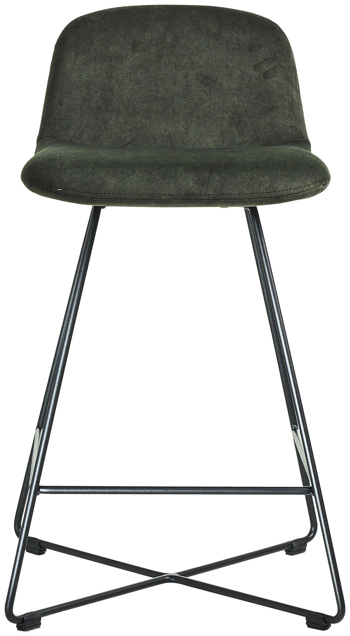 BARHOCKER in Metall, Textil Schwarz, Waldgrün  - Waldgrün/Schwarz, Basics, Textil/Metall (50/85/48cm) - Celina Home