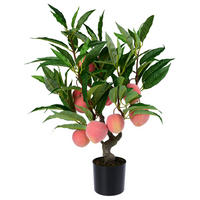 UMELÁ RASTLINA broskyňa 71 cm - svetločervená/smaragdovozelená, Trend, plast (71cm) - Ambia Home