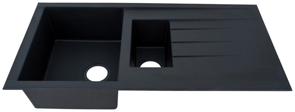 SPÜLE 1712HOUSTON100X50S  - Schwarz, Trend, Glas/Kunststoff (100/21/50cm) - Respekta