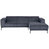 ECKSOFA in Cord Graublau  - Graublau/Schwarz, Design, Textil/Metall (262/183cm) - MID.YOU
