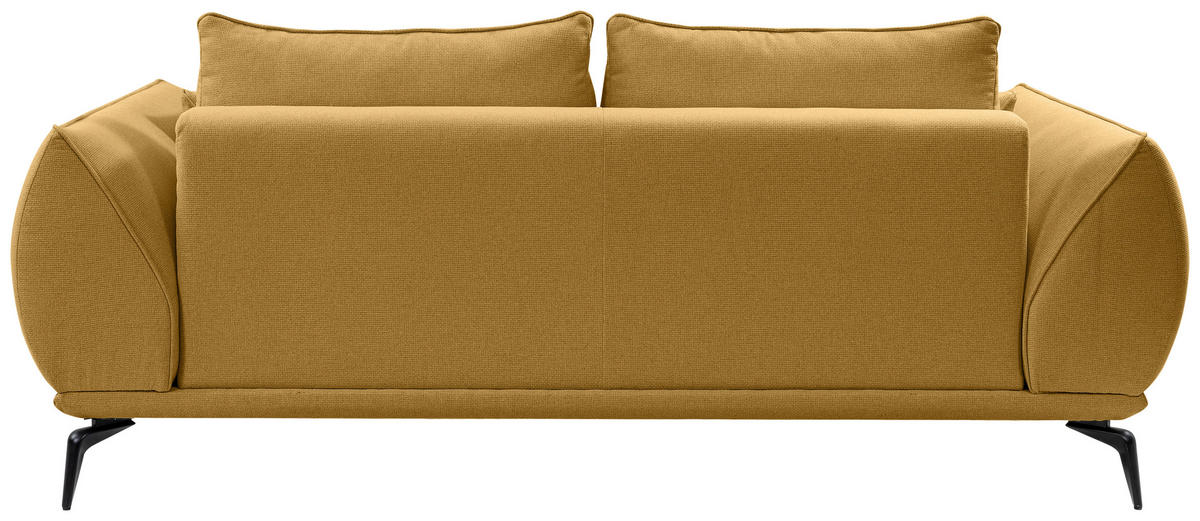 2-SITZER-SOFA in Webstoff Gelb  - Gelb/Schwarz, Modern, Textil/Metall (208/86/118cm) - MID.YOU