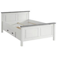 BETT 140/200 cm  in Grau, Weiß  - Weiß/Grau, ROMANTIK / LANDHAUS, Holz (140/200cm) - Boxxx