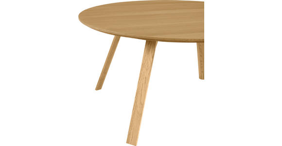 COUCHTISCH Eiche furniert, massiv 80/80/39 cm rund Eichefarben  - Eichefarben, Design, Holz/Holzwerkstoff (80/80/39cm) - Carryhome