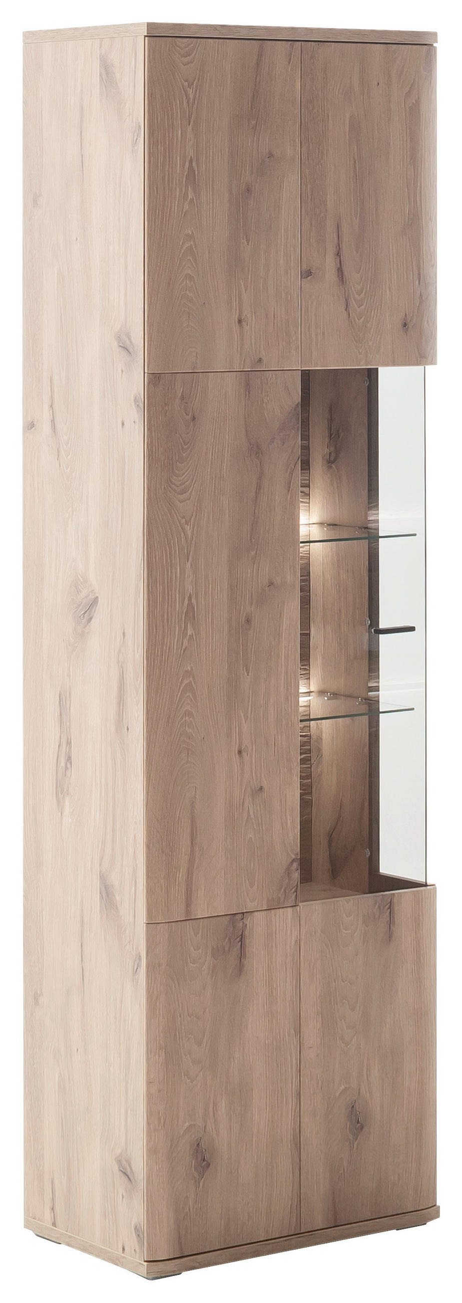 VITRINE in Eichefarben  - Eichefarben/Anthrazit, Design, Glas/Holzwerkstoff (60/199/37cm) - MID.YOU